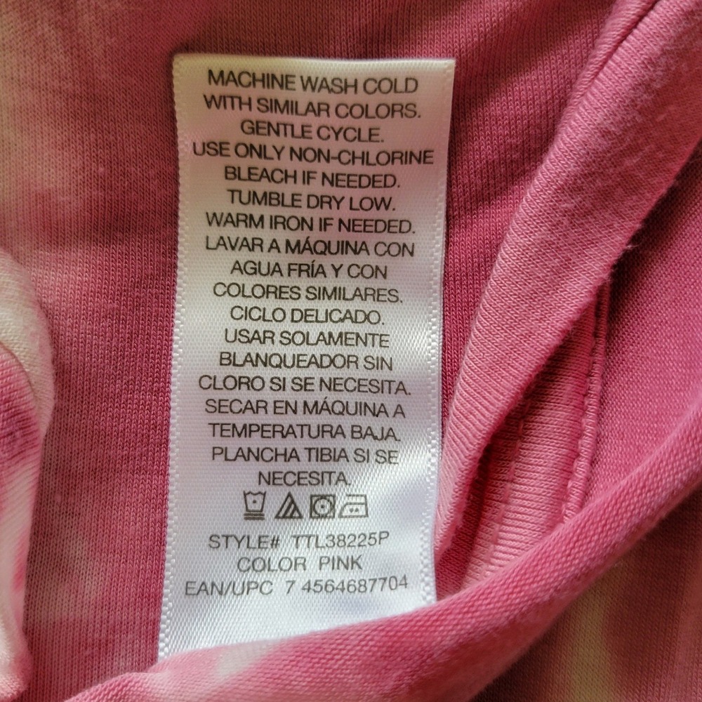 Time and Tru Pink Tie Dye Knot Front T-Shirt‎ Womens Large 12-14 - Picture 8 of 9